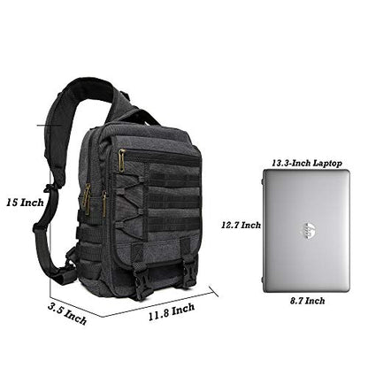 NICGID Sling Bags Chest Shoulder Backpacks, Laptop Backpack Crossbody Messenger Bag Travel Outdoor Men Women - color: Black-808, size: 13.3 inch