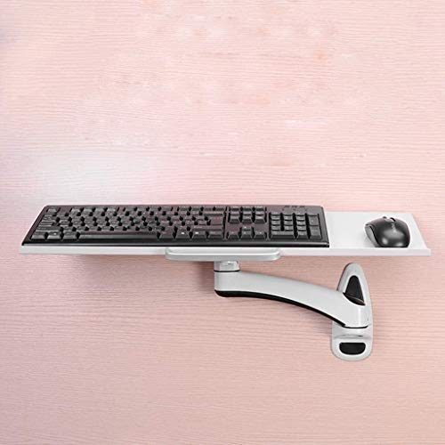 Keyboard Tray Drawer, Keyboard Platform Tray Keyboard Ergonomic Articulating Wall Hanging Computer Laptop Support Adjustable Extender Attachable Alloy Arm Stand (Size : 1) - size: 1