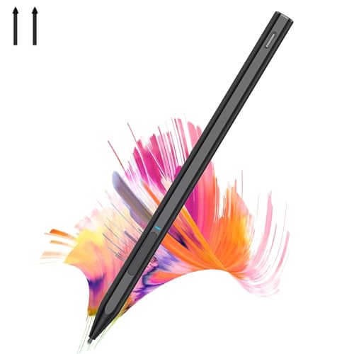 Stylus Pen for Surface, Compatible with Microsoft Surface Pro X/9/8/7/6/5/4/3/Surface Laptop 5/4/3/2/1/go 3/2/1/Book 2/1/Studio, Magnetic Adsorption, Palm Rejection and Tilt Digital Pen - Black - color: Black