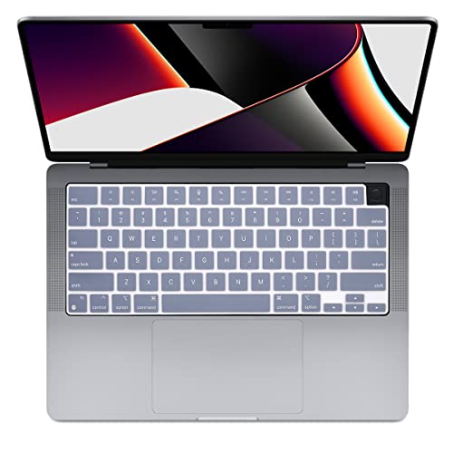 Se7enline Compatible with MacBook Keyboard Cover Skin for Mac Neo & Air 13/15 & Pro 14/16 inch (M5 M4 M3 M2 M1 A18) 2026/2025/2024/2023/2022/2021 Silicone Waterproof Dustproof Durable,Lavender Gray - color: Lavender Gray