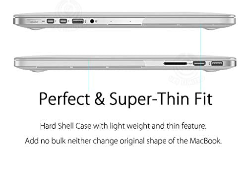 UESWILL Glossy See Through Crystal Clear Hard Shell Case Cover Compatible with MacBook Pro (Retina, 13 inch, Early 2015/2014/2013/Late 2012), Model A1502/A1425, No USB-C, No CD-ROM, Clear - color: Crystal Clear, size: MacBook Pro 13" Retina A1502/A1425
