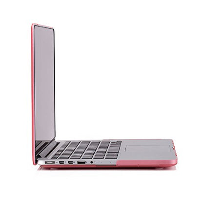 RUBAN Case Compatible with MacBook Pro 13 inch 2015 2014 2013 2012 (A1502 & A1425 Models), Plastic Hard Shell Case & Keyboard Cover for Old Version MacBook Pro Retina 13 Inch, Pink - color: Pink