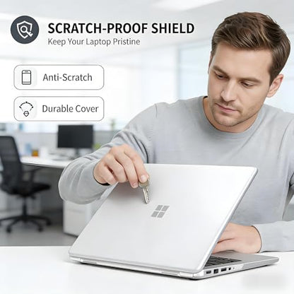 Se7enline Case for 2025 Microsoft Surface Laptop Windows 11 Copilot+ PC Surface Laptop 13 Inch Touchscreen Display Cover Fits Model 2095, with Keyboard Cover,Frosted Transparent - color: Frosted Transparent, size: 13 inch