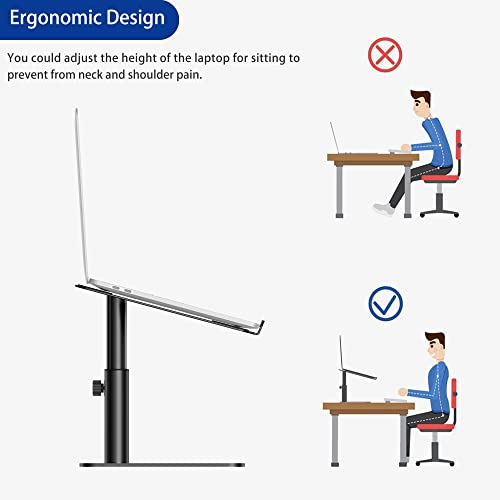 BESIGN LSX6N Laptop Stand, Ergonomic Adjustable Notebook Riser, Computer Holder, Laptop Mount Compatible with 10-15.6" Laptops, Black - color: Black