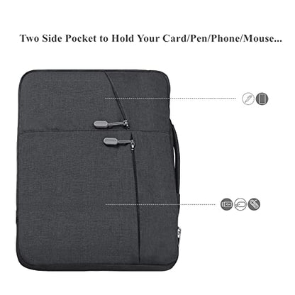 Megoo 10inch Laptop Sleeve Case with Handle Carrying Travel Case(Black) | Fit for Microsoft Surface Go 4/3/2 10.5", Samsung Galaxy Tab A9+/A11+/S9 11", iPad Pro 11", and Most 9”-11" Chromebook Tablet - color: Black, size: 9.7-10.8Inch