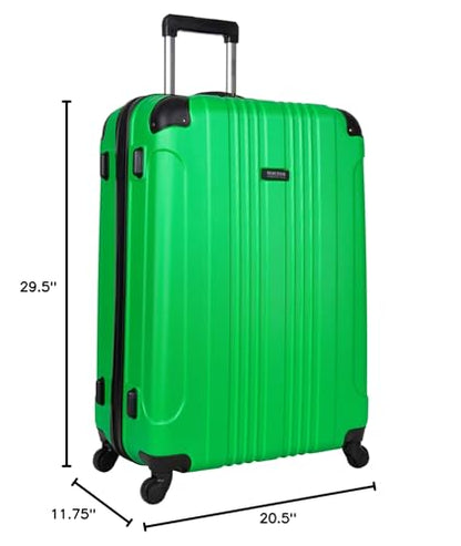Kenneth Cole REACTION Out of Bounds Lightweight Hardshell 4-Wheel Spinner Luggage, Kelly Green, 28-Inch Checked - color: Kelly Green, size: 28-Inch Checked