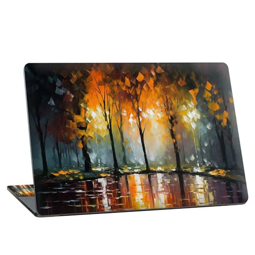 Universal Laptop Skin Sticker with 2 Wrist Pad Skins, Waterproof Scratch Resistant Vinyl Laptop Cover Decal, Cut to Fit for 11–15.6 Inch MacBook HP Dell Lenovo, Autumn Oil Painting - color: Autumn Oil Painting
