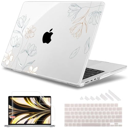 May Chen for 2026 MacBook Pro 14-inch M5 M4 M3 M2 M1 Pro/Max Chip, Release 2026 2025-2021, Model A3427 A3426 A3434 A3112 A3401 A3185, Plastic Hard Shell with Keyboard Cover, Floral - color: Floral