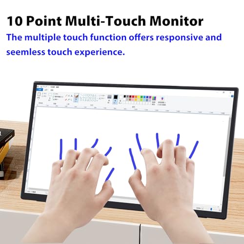 GeeekPi 18.5 inch Portable Monitor 1920x1080 IPS Touchscreen 120HZ 1080P Touch Display with HDMI USB-C, Built-in Speakers, Kickstand VESA for Xbox PS4/5 Laptop Mac PC