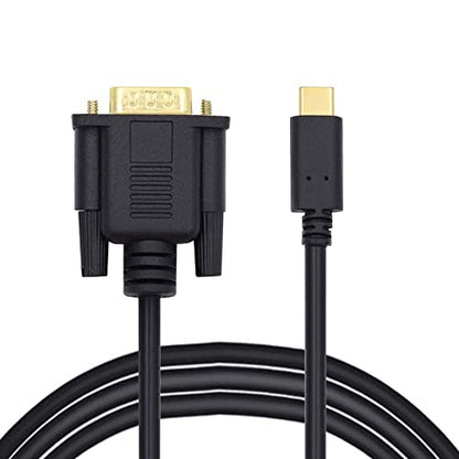 cablecc USB-C USB3.1 Type-C to VGA Source Converter Monitor 1080P Cable 1.8M - style: USB-C to VGA