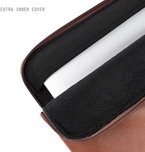 Comfyable Slim Protective Laptop Sleeve, PU Leather Bag Compatible with 15" MacBook Air (Snug Fit) M5 & 14" MacBook Pro M5 Pro/Max 2026 (Loose Fit), Brown - color: Brown, size: Snug Fit for MacBook Air 15-in