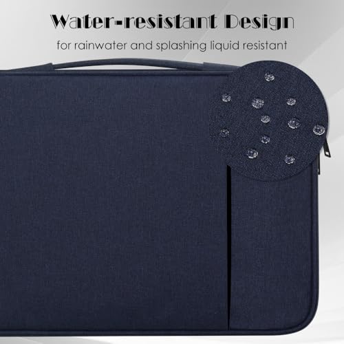 ProElife 13 Inch Laptop Sleeve for MacBook Neo, Retractable Handle, Navy | Precision Fit, Soft Inner Lining Padded, Anti-Scratch, Extra Attached Pocket, Travel Carry Laptop Bag for Home Office - color: Navy Blue