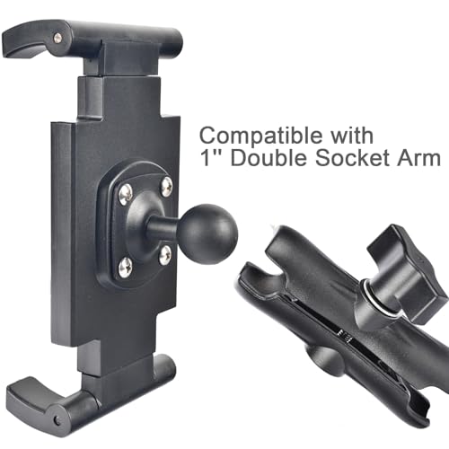 VAUBORTTI 1" Ball Tablet Holder – Screw-Mounted Tablet Mount Compatible with RAM B Size System, Adjustable iPad Holder for 7-12.9" Tablets, Car Truck Boat Dashboard