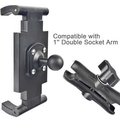 VAUBORTTI 1" Ball Tablet Holder – Screw-Mounted Tablet Mount Compatible with RAM B Size System, Adjustable iPad Holder for 7-12.9" Tablets, Car Truck Boat Dashboard