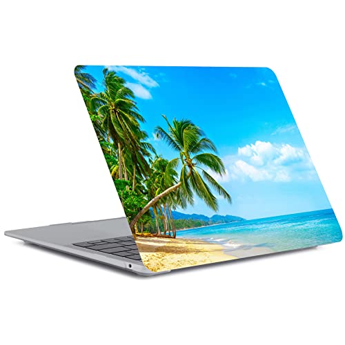 MacBook Pro 13 Inch Case - 2012-2008 A1278 with CD-ROM, Plastic Hard Shell & Keyboard Cover Skin - Beach & Palm Tree - color: CH81 Beach & Palm tree, size: Pro 13" w/CD-ROM 2008-2012(A1278)