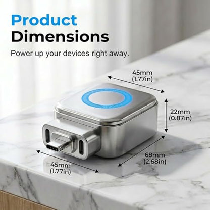 Smart Auto Stop Charging Adapter, Auto Power-Off Fast Charging Adapter, Fast 140W Auto Cut-Off Charger Protector with AI Full-Charge Disconnect, for USB C Cable Phone Laptop (Silver) - color: Silver