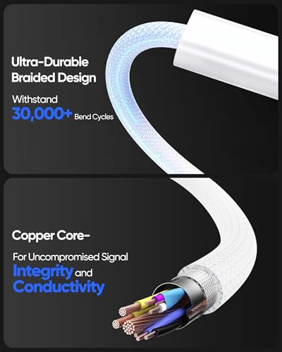 USB C to USB C Cable 3.3FT 2-Pack, Short USBC to C Cable Fast Charging for iPhone 17 Pro Max,iPhone 16 Pro Max,iPhone 15 Pro Max,iPad Pro/9th/10th, MacBook Pro/Air,Soft & Braided iPhone Charger Cord - size: 1M/3.3FT