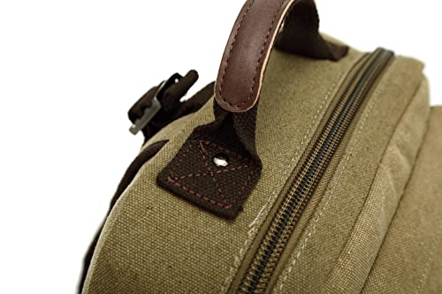 Sechunk Canvas Messenger Bag Sling Bag Crossbody Bag Shoulder Bag Retro Cross Body Handbags - color: Army Green, size: Large