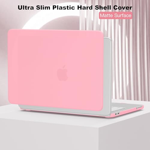 Compatible with MacBook Neo 13 inch Case 2026, Plastic Hard Shell Case & Keyboard Cover & Screen Protector & USB Adapter, Matte Pink - color: Matte Pink