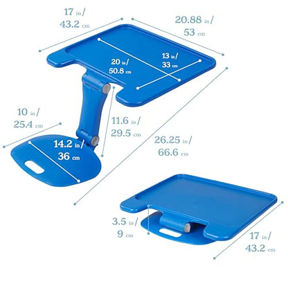ECR4Kids The Surf Folding Portable Lap Desk, Large, Flexible Seating, Blue - color: Blue