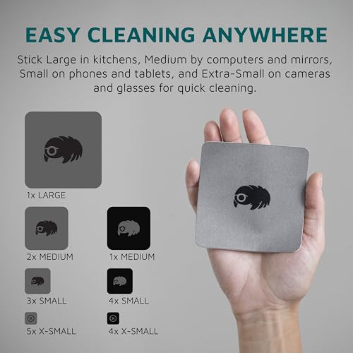 KUVRD Waterbear - Electronic Screen Cleaner Pads, Family Pack | Complete bundle of patch, pad, and phat cleaners to dry clean car screens, phone lenses, laptops, and eyeglasses - size: Single Family Pack