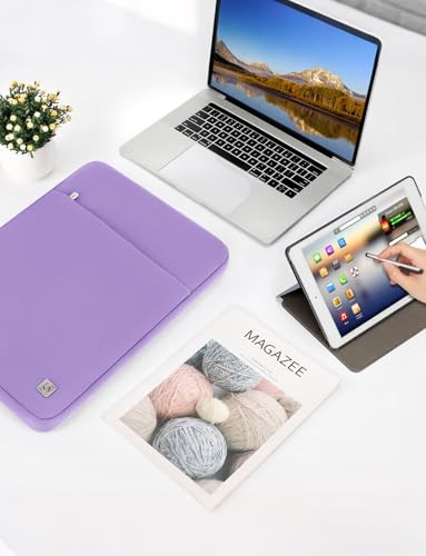 DOMISO Laptop Case Laptop Sleeve Cover Compatible with 15 inch MacBook Air M4/A3241 2025, M3/A3114,M2/A2941,15 inch MacBook Pro A1990 A1707,Compatible with Dell XPS 15 Plus with Pocket,Purple - color: Purple, size: 14 inch