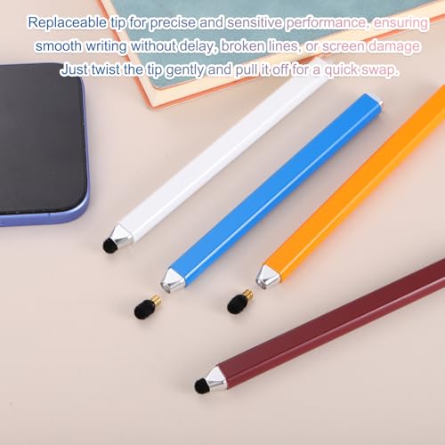 PATIKIL 2Pcs Stylus Pens for Touch Screen, High Sensitivity Universal Pen Capacitive Digital Pens Touchscreen Stylus for Phone Tablets Laptop Touch Screen Devices, White - color: White