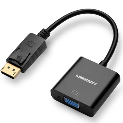 Displayport to VGA Adapter, Gold Plated DP Male to VGA Female Converter Compatible with Computer, Desktop, Laptop, PC, Monitor, Projector, HDTV