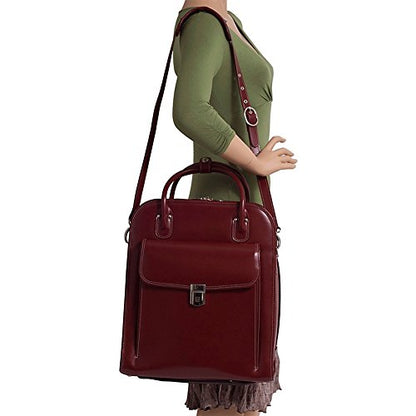 McKleinUSA, W Series, LA Grange, Top Grain Cowhide Leather, 15" Leather Vertical Patented Detachable -Wheeled Ladies' Laptop Briefcase, Mint (96492), 14.4"x8.75"x18.5" - color: Mint, size: 14.4"x8.75"x18.5"