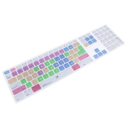 Ultra Thin Shortcuts Extended Silicone Keyboard Protective Cover Skin for Mac Aluminum Wired Keyboard MB110LL/B (A1243) Numeric Keypad (for Adobe Premiere Pro CC) - color: Premiere Pro CC