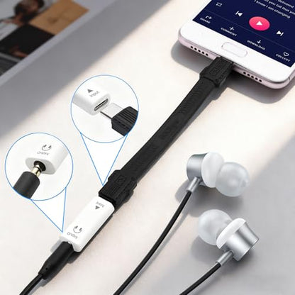 Poyiccot USB Type C to 3.5mm Headphone Jack Adapter 2Pack, USB C Female to 3.5mm Female Audio Adapter, Aux to USB C Headphone HiFi Stereo DAC Connector for iPhone 15, Galaxy, Laptop, White - style: 2-Pack