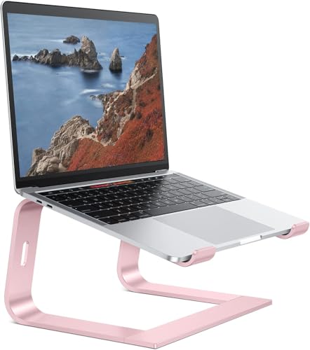 OMOTON Laptop Stand, Detachable Mount for MacBook Air/Pro Dell HP Rose Gold | 11-17" Laptop Holder for Desk, Notebook Computer Mount, Lightweight Cooling for Desk, Ergonomic Home Office - color: Rosegold