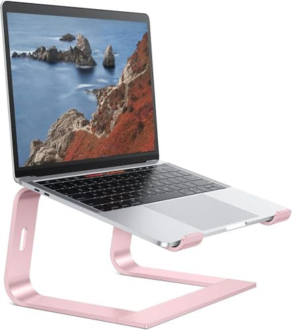 OMOTON Laptop Stand, Detachable Mount for MacBook Air/Pro Dell HP Rose Gold | 11-17" Laptop Holder for Desk, Notebook Computer Mount, Lightweight Cooling for Desk, Ergonomic Home Office - color: Rosegold