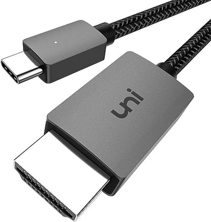 uni USB C to HDMI Cable 15FT 4K@30Hz, ONE-Way Type C Input to HDMI Output | [Thunderbolt 3/4 Compatible] with MacBook Pro/Air, iPhone 15/16/17 Series, Galaxy S8-S24, XPS, Chromebook - size: 15FT