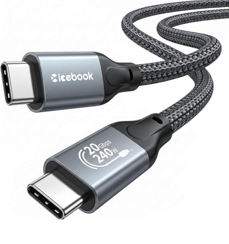 6FT USB C to USB C 3.2 Gen 2 X 2 Video Cable for Monitor, 240 Watt Fast Charging Cable, 20Gbps High Speed Data Transfer Cable, 4k@60Hz Full Function Display Cable for iPhone 17, Laptop, SSD, Hub, eGPU - color: 6FT