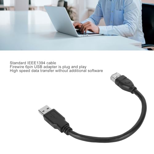 Dioche IEEE 1394 FireWire 6 Pin Female to USB 2.0 Male Charging Cable Adapter, Firewire to USB Power Cable for Digital Cameras, DV Camcorders and Compatible Devices