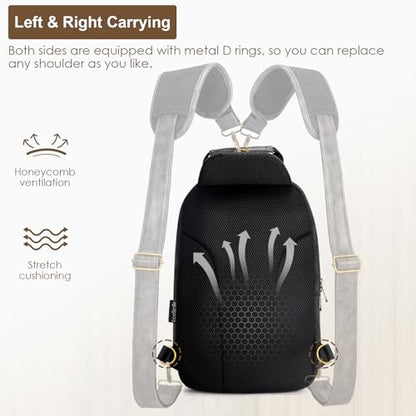 Canvas Messenger Bag Sling Bag Crossbody Shoulder Bag for Men Women Travel Work Satchel Bags - color: Black-a