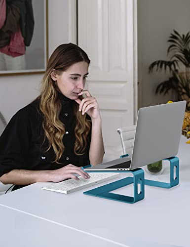 ALASHI Laptop Stand for Desk, Aluminum Computer Riser, Ergonomic Notebook Holder, Detachable Metal Laptops Elevator, PC Cooling Mount Support 10 to 15.6 Inches Notebook, Navy Blue - color: J-Navy Blue