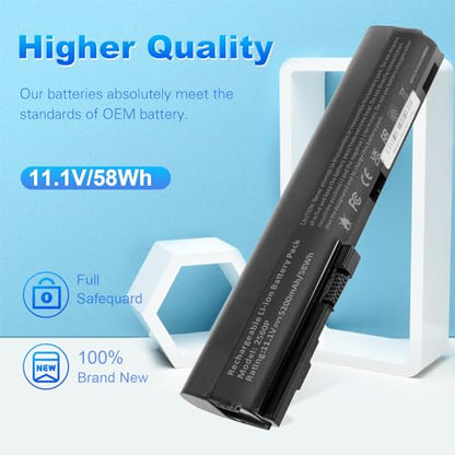 Futurebatt New 5200mAh Laptop Battery for HP Elitebook 2560p 2570p SX03 SX06 632423-001 HSTNN-DB2K - size: 2560P 8.86 3.15 1.38in