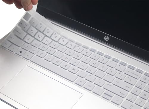 Keyboard Cover Compatible for 15.6" HP Laptop 15-fc 15-fd 15t-fd Series, HP Pavilion 15 15-eg/eh/er 15t-eg200/eg300 15z-eh300 Series, HP Pavilion 17z 17z-cp000 17z-ca200 17-cn 17-cp Series (Silver) - color: Silver