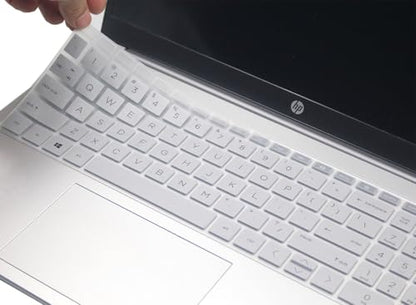 Keyboard Cover Compatible for 15.6" HP Laptop 15-fc 15-fd 15t-fd Series, HP Pavilion 15 15-eg/eh/er 15t-eg200/eg300 15z-eh300 Series, HP Pavilion 17z 17z-cp000 17z-ca200 17-cn 17-cp Series (Silver) - color: Silver