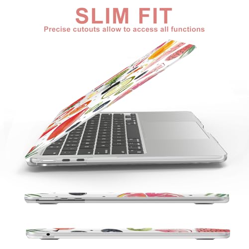 AKIT for MacBook Air 13 inch Case M5 M4 M3 M2 2026-2022, Fruits | A3449 A3240 A3113 A2681,Unique Style Pattern Hard Shell Laptop Case+Screen Protector+Keyboard Cover for MacBook Air 13.6 inch - color: Fruits