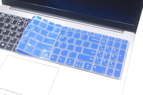 Silicone Keyboard Skin Cover Compatible with Lenovo V15 G5 G4 G3 G2, IdeaPad 1 1i 15.6 15IJL7 15ADA07 15IAU7 15ALC7, IdeaPad 3i 15ITL6 2023, IdeaPad Slim 5 16, IdeaPad Flex 5 5i 16" (Blue) - color: Blue