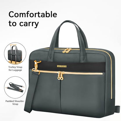 Ferkurn Laptop Bag Case Women Men Computer Bag Compatible with MacBook/HP/LG/Dell, Shoulder Strap Slim Carrying Messenger Briefcase, Grey, 14 Inch - color: Heather Grey, size: 14 inch