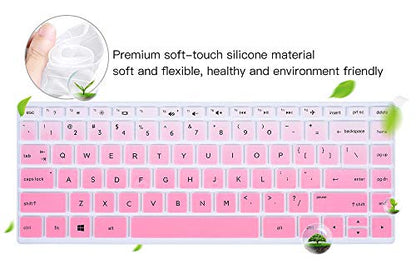 Keyboard Cover for HP Pavilion X360 14" & HP Laptop 14t 14z 14-cf 14-dk 14-dq 14-fq Series 14-cf0006dx/cf0012dx 14-dk0002dx 14-dq0011dx/dq1037wm/dq1089wm 14-fq0040nr/fq0050nr Keyboard Skin, Ombre Pink - color: Ombre Pink