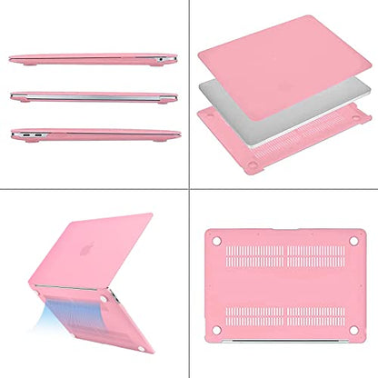 MOSISO Compatible with MacBook Air 13 inch Case 2022 2021 2020 2019 2018 Release A2337 M1 A2179 A1932 Touch ID, Plastic Hard Shell Cover Compatible with MacBook Air 13.3 inch Case, Pink - color: Pink