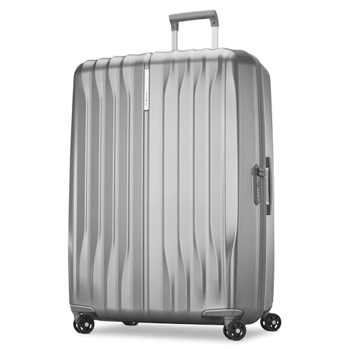 Samsonite UpLIFT X-Large Checked Hardside Luggage with Spinner Wheels - Airline-Approved, TSA Lock, Adjustable Handle System - Polycarbonate Hard Suitcase for Ultra Lightweight Travel - Silver Shimmer - color: Silver Shimmer, size: X-Large Checked