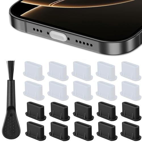 USB C Dust Plug, Type-C Charging Port Cover Silicone USB C Plug Cover | 20 Pack USB C Cover Protect Charging Ports Clean for iPhone 15 16 17, Kindle, Pixel,Samsung Galaxy , Note, All USB C Devices