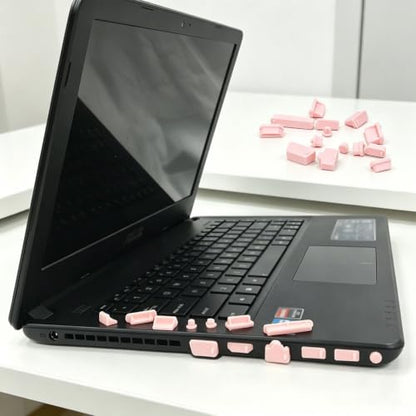 16Pcs Pink Silicone Anti Dust Plug Universal Laptop Port Protector Cover Set - color: Pink