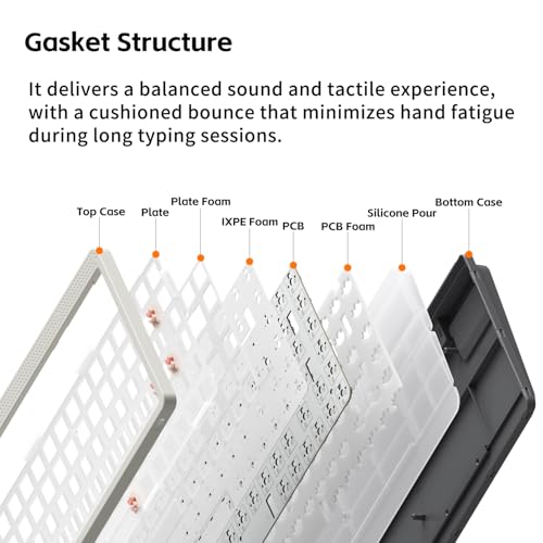 NuPhy Node100 Wireless Mechanical Keyboard, Hot Swappable Custom Low Profile Keyboard, 103 Keys Computer Gaming Keyboards, Supports Touch Gestures, PBT Keycaps, RGB Backlit, Bluetooth/2.4GHz/USB-C - color: Gray, size: Low-profile Brown Nano Switch
